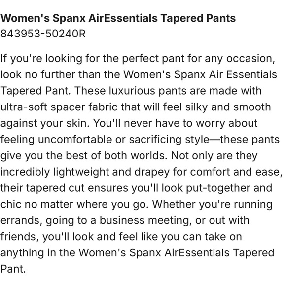 SPANX Black Women's Tapered Leg Pants - Picture 3 of 9
